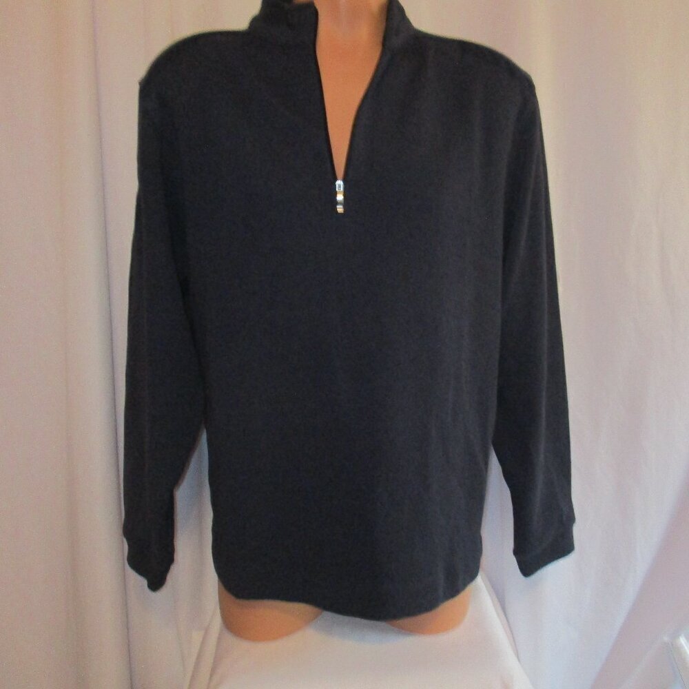 Nike Golf Pullover Sweater Mock Neck Size Medium 3/4 Zip Blue